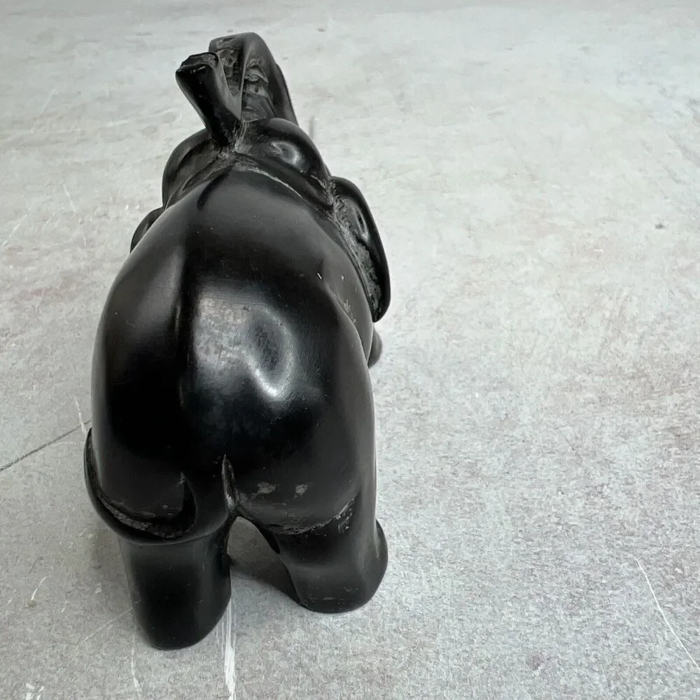 Small Black Natural‎ Stone Elephant